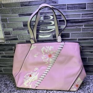 Women’s Pink Floral Tote Bag Purse